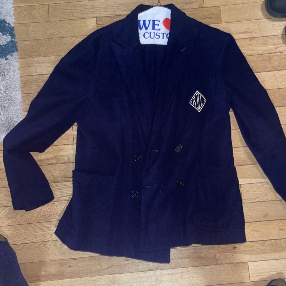 Ralph Lauren Purple Label
Hadley monogram terry blazer
